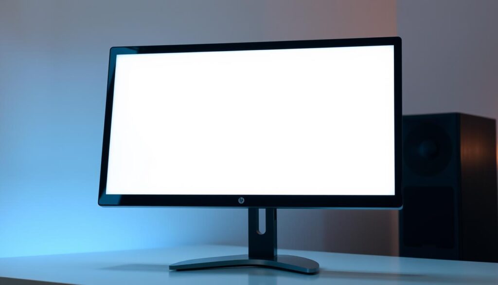 A sleek, modern computer monitor with a glossy black bezel and a thin, minimalist design. The screen is illuminated with a bright, high-resolution display, showcasing crisp, detailed visuals. The monitor is positioned on a sturdy, adjustable stand, allowing for optimal viewing angles. Subtle ambient lighting casts a warm, ambient glow, creating a professional, well-lit atmosphere. The monitor is placed on a clean, uncluttered desk, emphasizing its role as a crucial component in a productivity-focused workspace. The image captures the monitor's technical capabilities and its seamless integration into a practical, visually appealing setup. A sleek, modern computer monitor with a glossy black bezel and a thin, minimalist design. The screen is illuminated with a bright, high-resolution display, showcasing crisp, detailed visuals. The monitor is positioned on a sturdy, adjustable stand, allowing for optimal viewing angles. Subtle ambient lighting casts a warm, ambient glow, creating a professional, well-lit atmosphere. The monitor is placed on a clean, uncluttered desk, emphasizing its role as a crucial component in a productivity-focused workspace. The image captures the monitor's technical capabilities and its seamless integration into a practical, visually appealing setup.